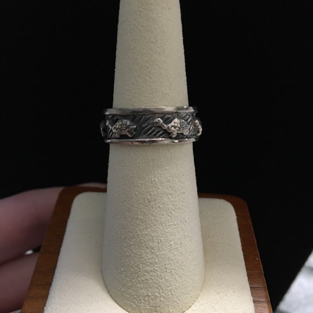 Sterling Silver Ring With Turtles - image 1